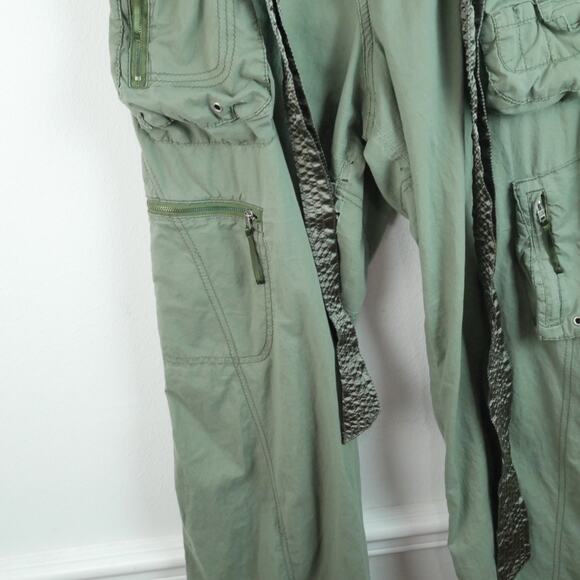 Vintage Y2K Abercrombie & Fitch Cargo Pants Size 10 Military Paratrooper Baggy - Picture 10 of 15